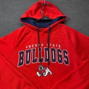 Fresno State Bulldogs Red Hooded Sweatshirt Mens Size Small Colosseum Polyester